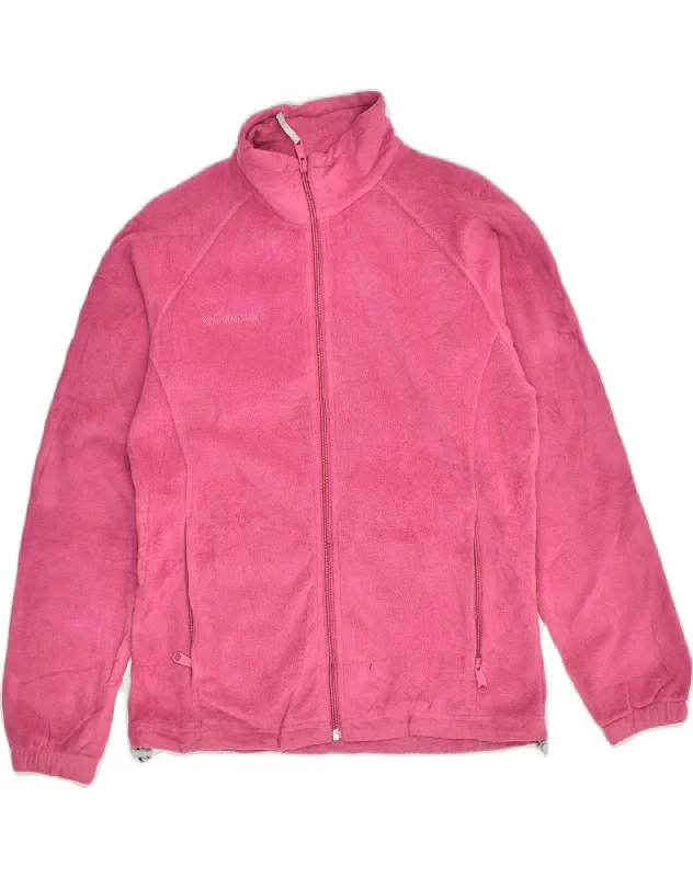 COLUMBIA Womens Fleece Jacket UK 10 Small Pink Polyester