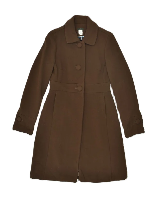 J. CREW Womens Overcoat US 2 XS  Brown Wool