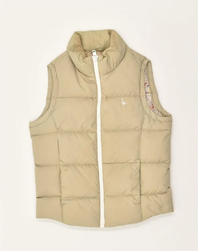 JACK WILLS Womens Padded Gilet UK 8 small  Beige Nylon