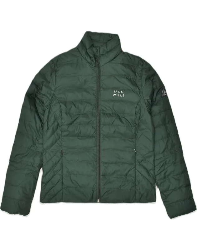 JACK WILLS Womens Padded Jacket UK 8 Small Green Polyamide