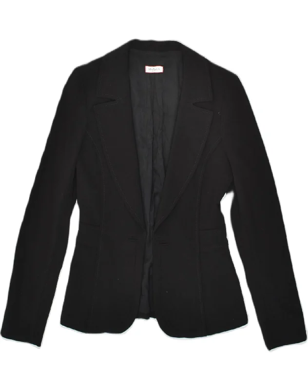 MAX & CO. Womens Blazer Jacket UK 10 Small Black Wool