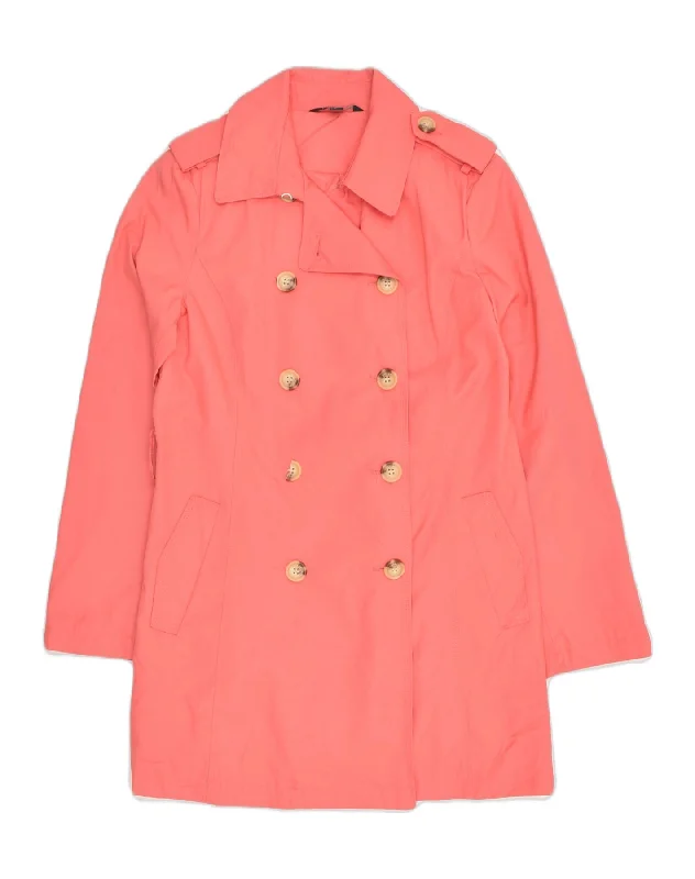 RALPH LAUREN Womens Double Breasted Trench Coat UK 10 Small Pink