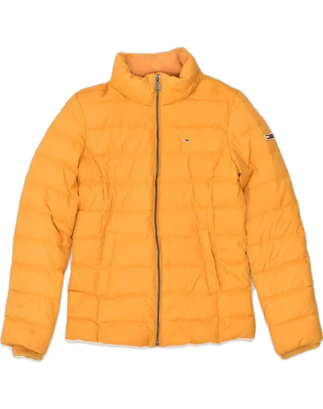 TOMMY HILFIGER Womens Padded Jacket UK 10 Small Yellow Polyester