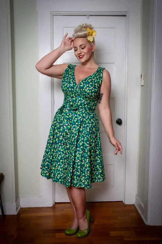 Marie Dress - Green Cherries