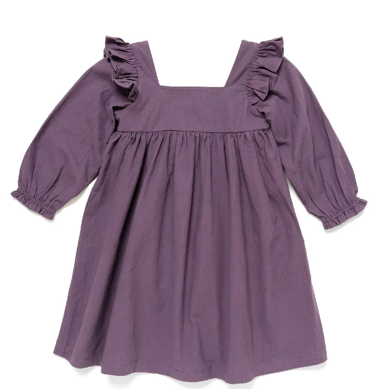 The Long Sleeve Stella Dress in Eggplant