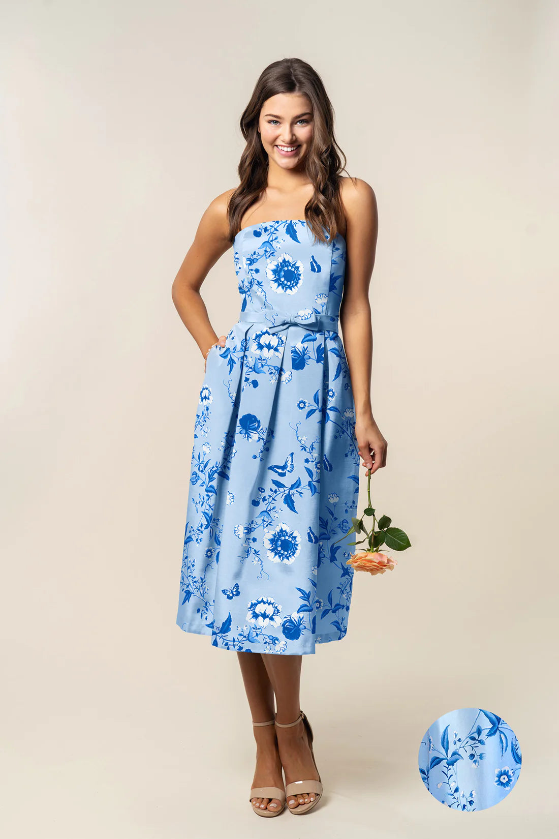 Hannah Bodice with Dahlia Skirt Midi in Floral Vine Sateen