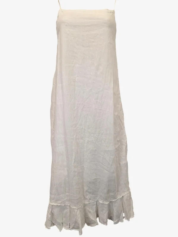 Humidity Slip Resort Pure Linen Midi Dress Size 8