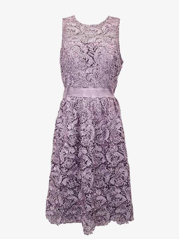 Langhem Lilac Lace Cocktail Midi Dress Size 12