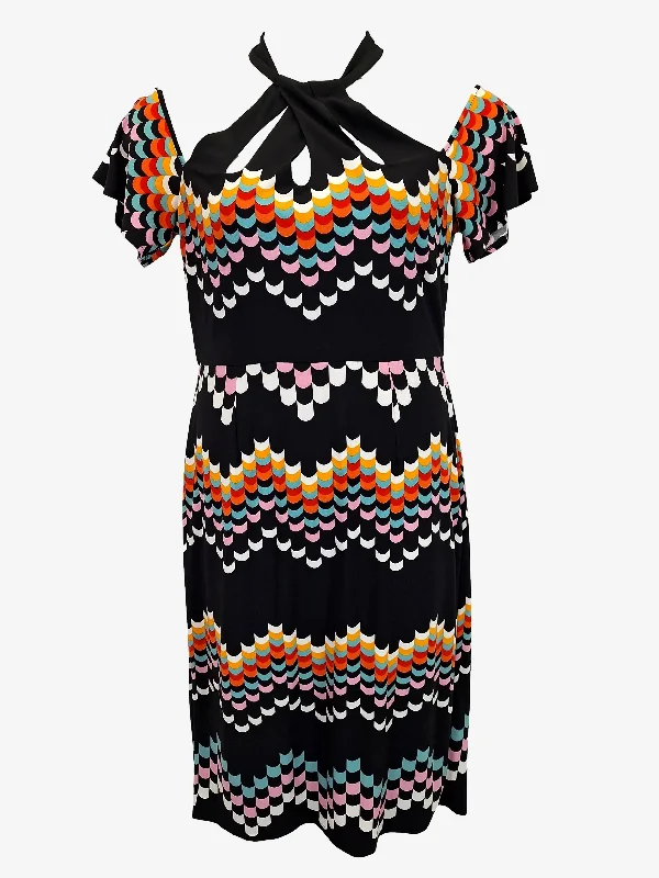 Leona Edmiston Scaled Open Shoulder Midi Dress Size 12