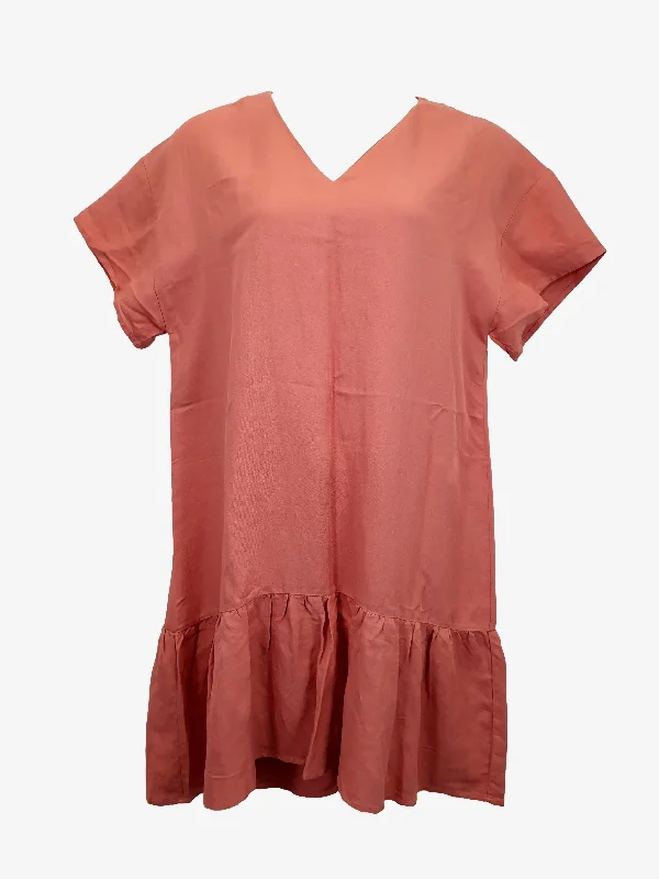 Pagoda Blush Linen Blend Midi Dress Size 14