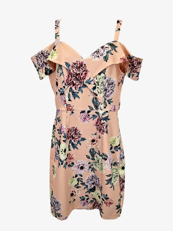 Review Floral Salmon Midi Dress Size 10