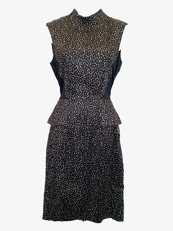 Veronika Maine High Neck Office Style Midi Dress Size 10