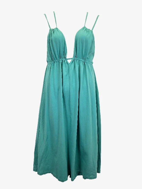 Zara Aqua Soft Resort Midi Dress Size M