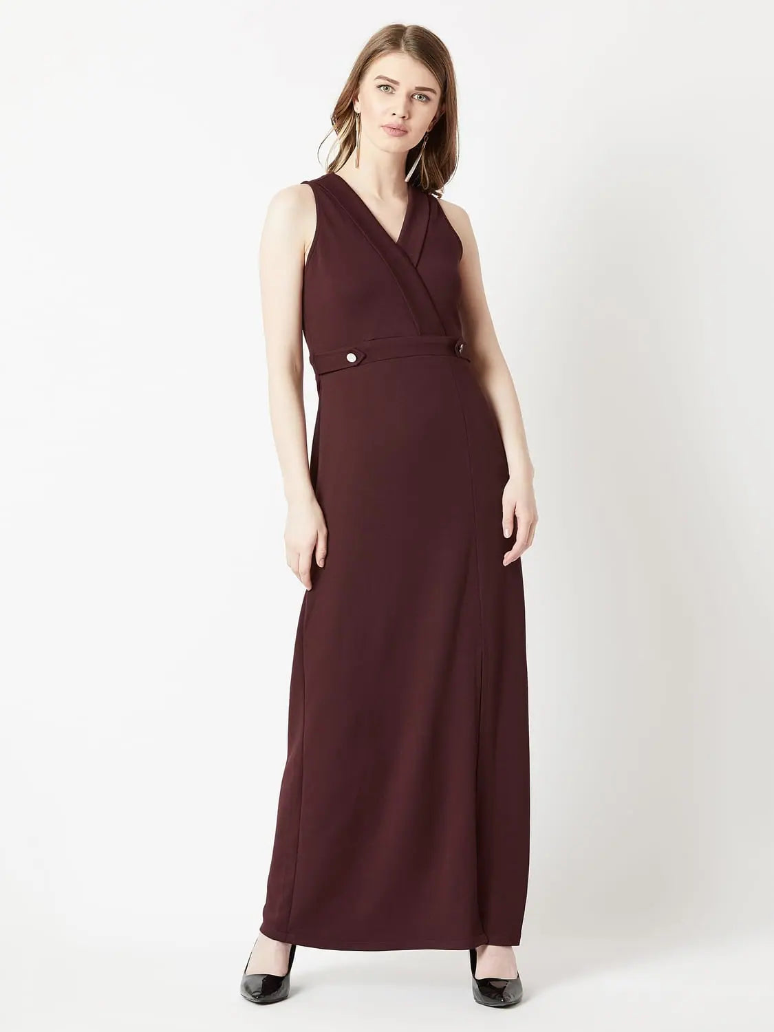 Bite The Bullet Wrap Maxi Dress Wine Red