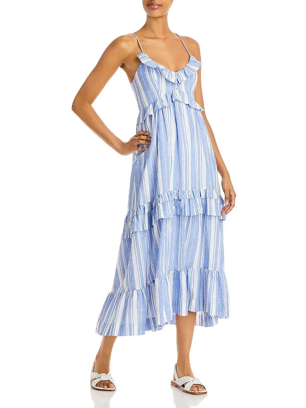 Addy Womens Chambray Maxi Sundress