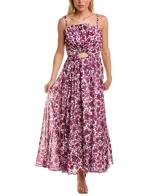 AMUR Destinee Fan Bodice Maxi Dress