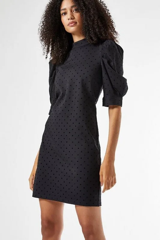 Black Spot Ponte Mini Shift Dress