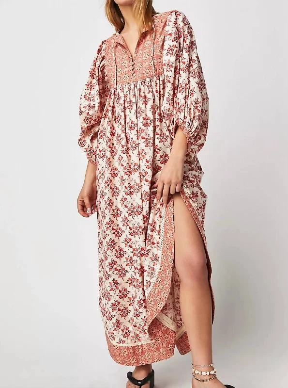 Hazy Maisy Maxi Dress In Beige