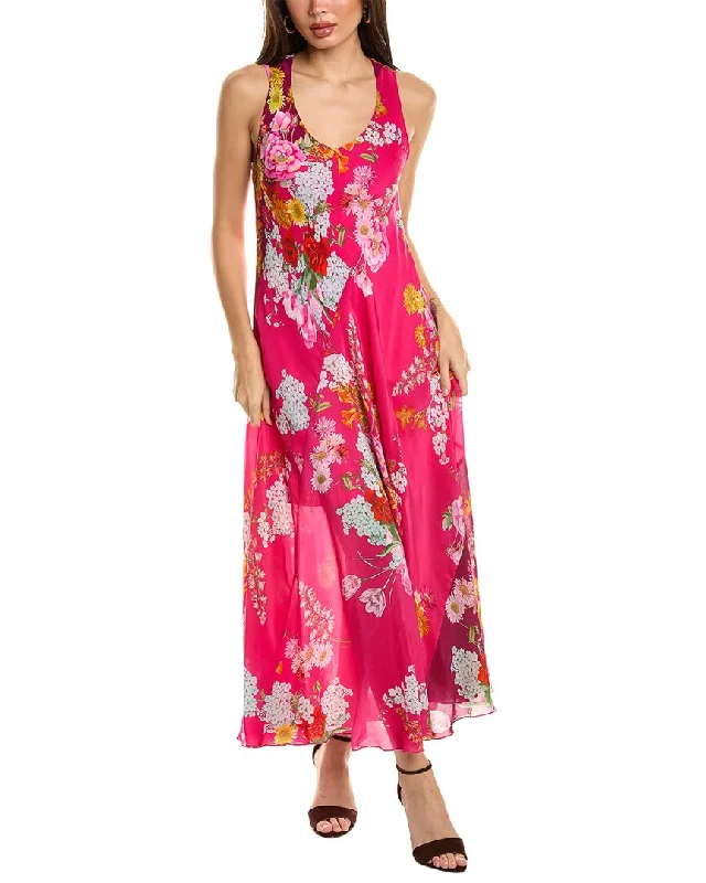 Johnny Was Golden Bouquet Bias Maxi Dress