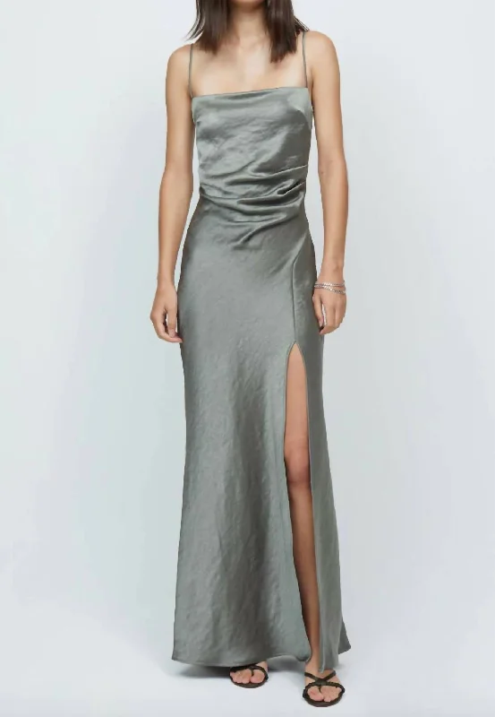 Nadia Maxi Dress In Dark Olive