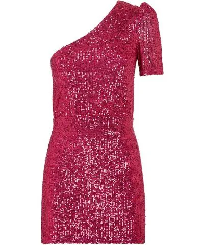 Petit Pink One Shoulder Sequin Mini Dress