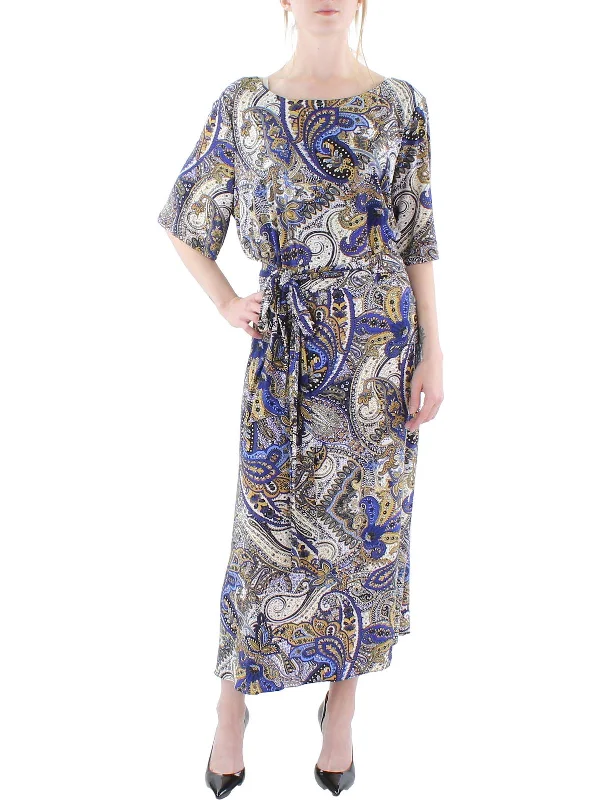 Plus Womens Printed Long Maxi Dress