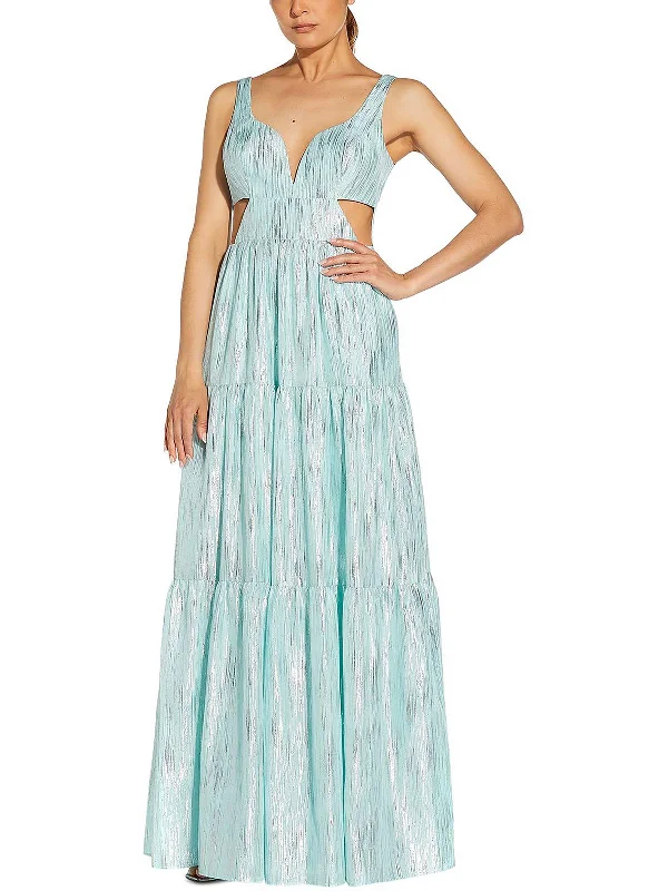 Womens Cut-Out Maxi Evening Dress