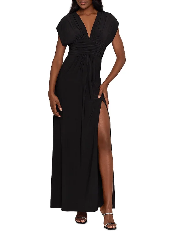 Womens Leg Slit Long Maxi Dress