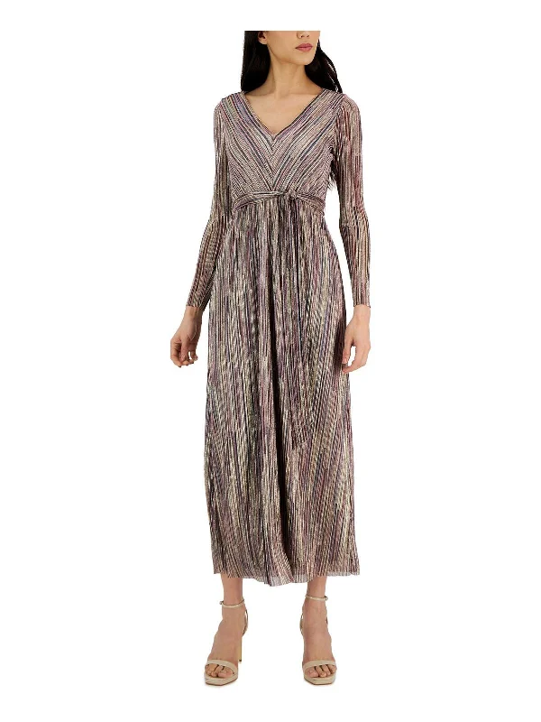 Womens Metallic Long Maxi Dress