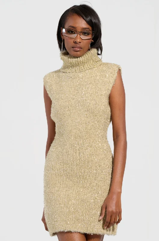 FELT A SPARK KNIT GLITTER MINI DRESS