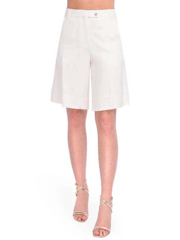 Liliam Wide Leg Shorts In Off White