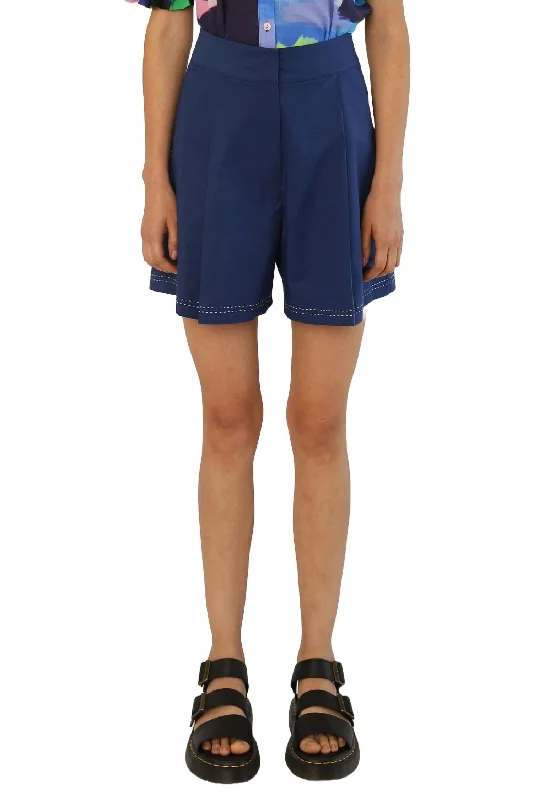 Rancho High Waist Shorts In Navy