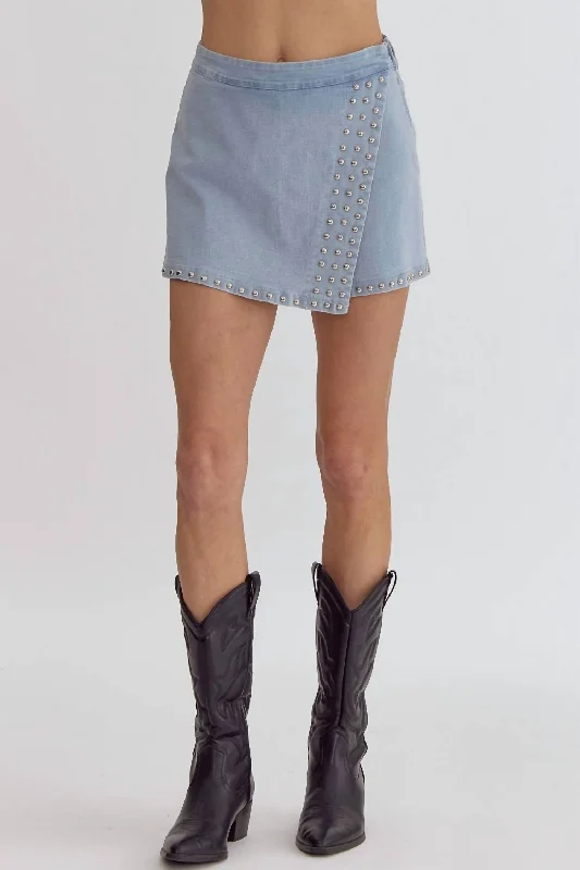 Rocky Top Skort In Light Blue Denim