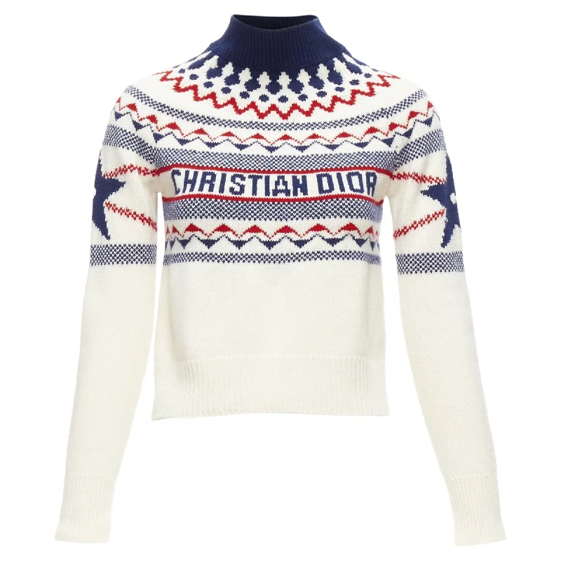 Christian Dior Dioralps cream wool cashmere fairisle sweater