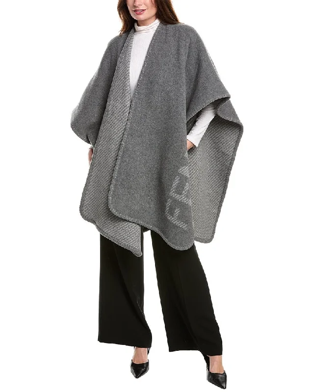 FENDI Logo Wool & Cashmere-Blend Poncho