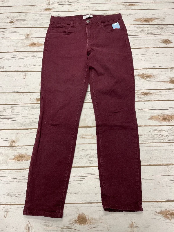 Jeans Skinny By Loft In Maroon, Size: 6