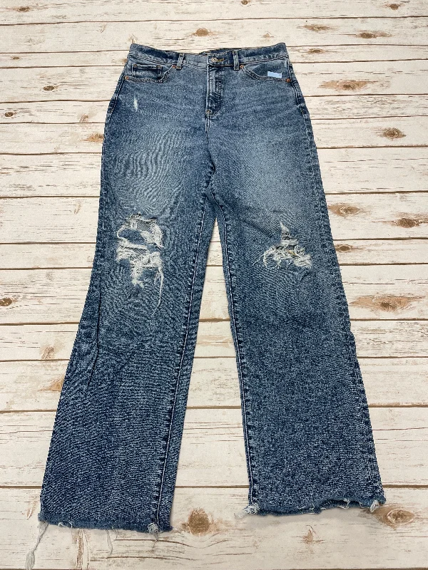 Jeans Straight By Express In Blue Denim, Size: 8