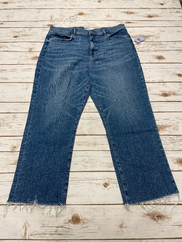 Jeans Straight By Loft In Blue Denim, Size: 14