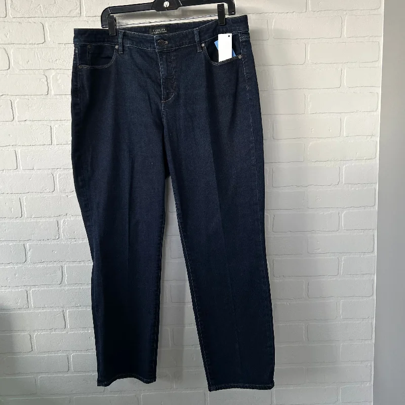 Jeans Straight By Talbots In Blue Denim, Size: 12