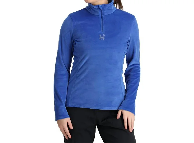 Shimmer Bug 1/2 Zip Sweater In Electric Blue