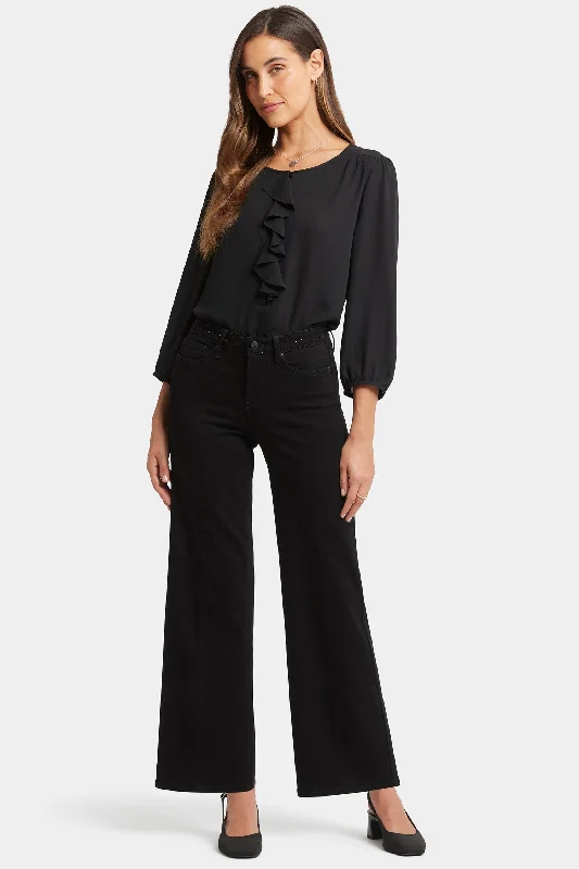 Teresa Wide Leg Jeans - Black Rinse