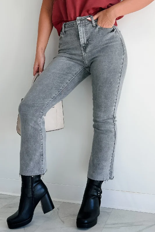 Tracie High Rise Crop Flare Cello Jeans (Grey)