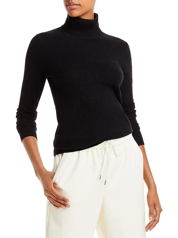 Womens Cashmere Long Sleeve Mock Turtleneck Sweater